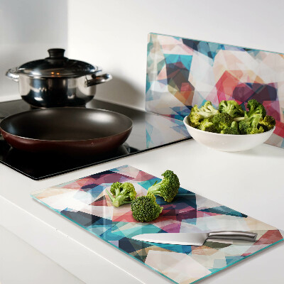 Glass chopping board Abstract Geometrics in Pastel Colors