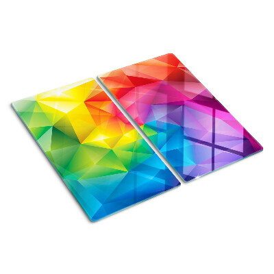 Glass chopping board Colorful geometry in shades of the rainbow