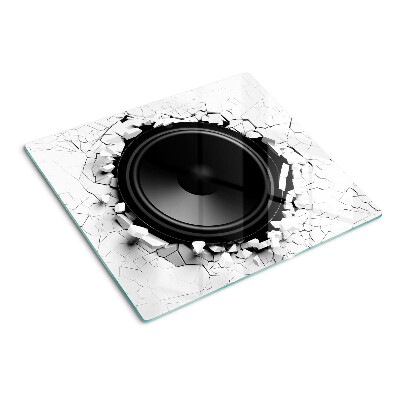 Glass kitchen board Speaker in a broken wall