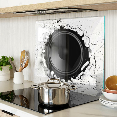 Glass kitchen board Speaker in a broken wall