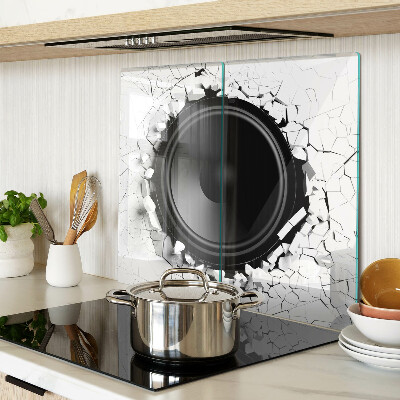 Glass kitchen board Speaker in a broken wall