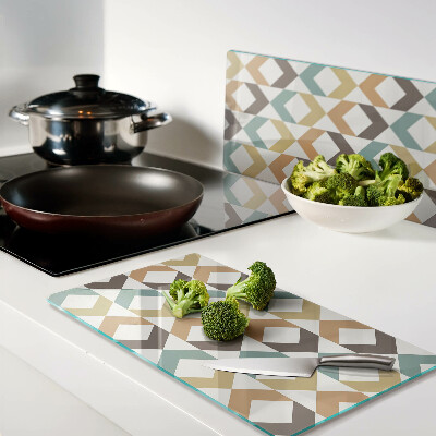 Glass chopping board Geometry in pastel colors