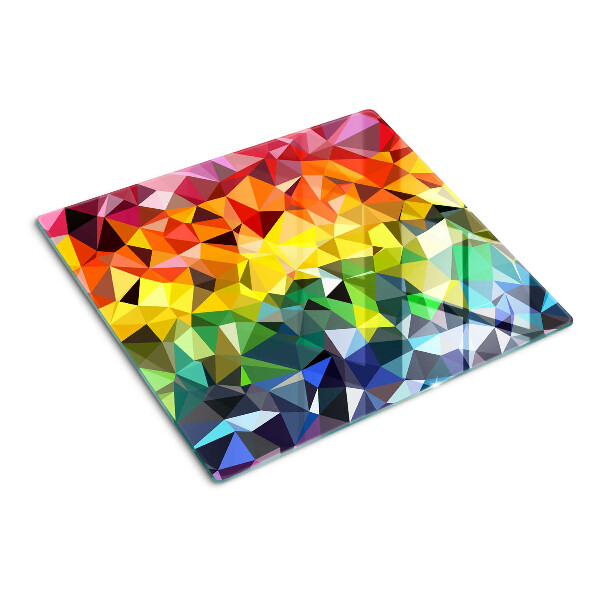 Glass kitchen board Colorful triangle mosaic