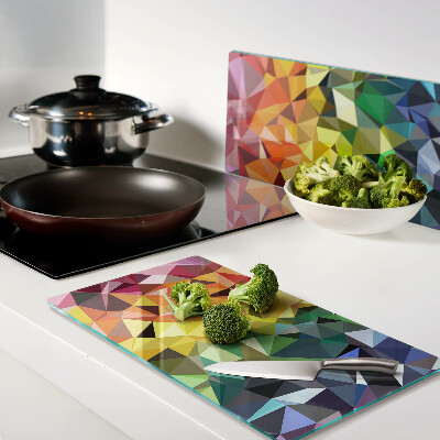 Glass kitchen board Colorful triangle mosaic