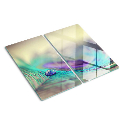 Glass kitchen board A drop on a leaf