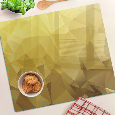 Glass kitchen board Geometry in shades of gold