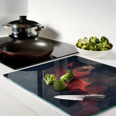 Glass kitchen board Abstract geometry in shades of red