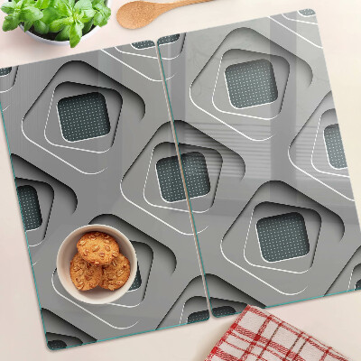 Glass kitchen board Geometric patterns in shades of gray