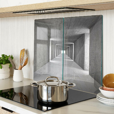 Glass chopping board Architectural tunnel in shades of gray