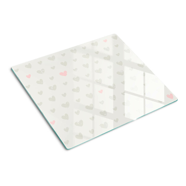 Glass chopping board Hearts in different colors
