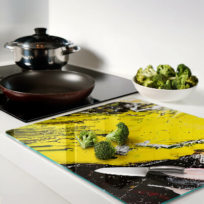 Glass chopping board Abstract landscape in intense colors