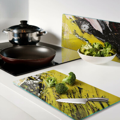 Glass chopping board Abstract landscape in intense colors