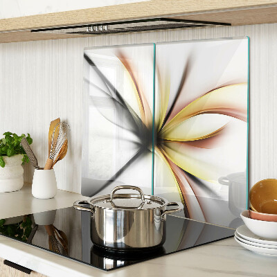Glass kitchen board Floral abstract with dynamic lines