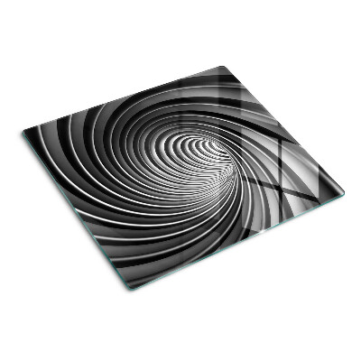 Glass chopping board Swirling spiral pattern