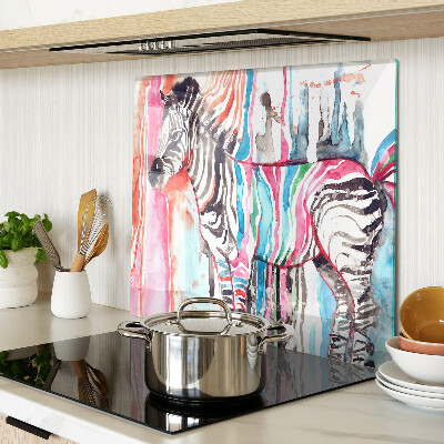 Glass chopping board Zebra in colorful stripes