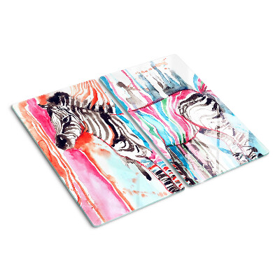 Glass chopping board Zebra in colorful stripes