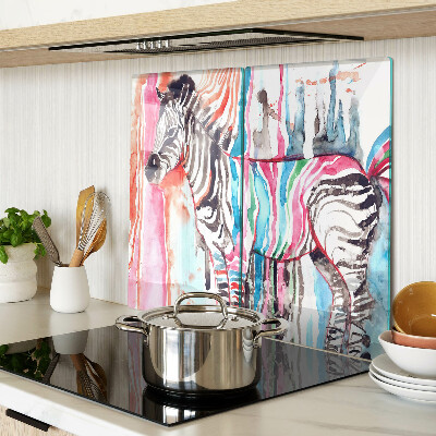 Glass chopping board Zebra in colorful stripes