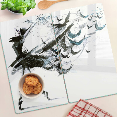 Glass chopping board Winged Dance