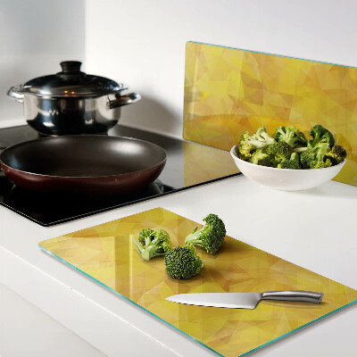 Glass kitchen board Yellow Geometric Mosaic