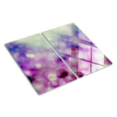 Glass kitchen board Bokeh in shades of purple and pink