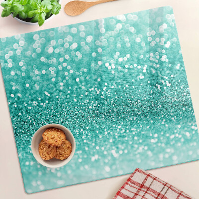Glass chopping board Sparkling Turquoise Glitter