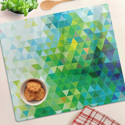 Glass kitchen board Geometry of colored triangles