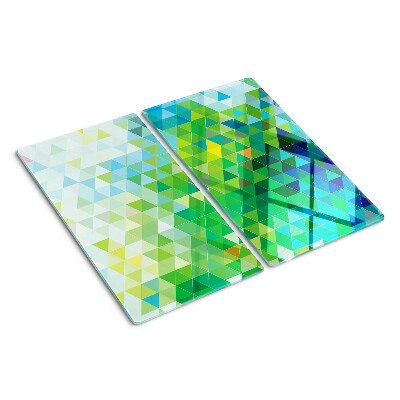 Glass kitchen board Geometry of colored triangles