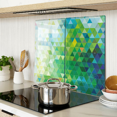 Glass kitchen board Geometry of colored triangles