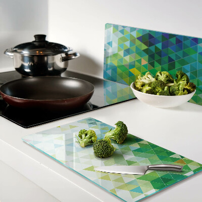 Glass kitchen board Geometry of colored triangles