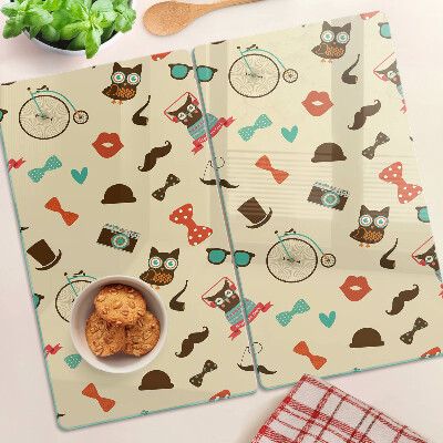 Glass kitchen board Kittens and retro accessories