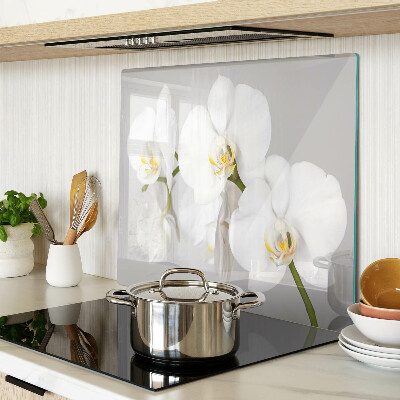 Glass chopping board Orchids on a mirror background
