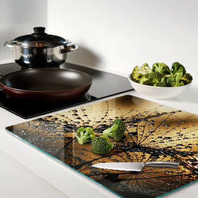 Glass kitchen board Water drops on leaves