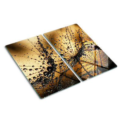 Glass kitchen board Water drops on leaves