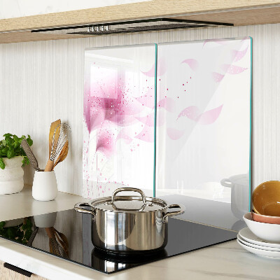 Glass kitchen board Flowers in shades of pink