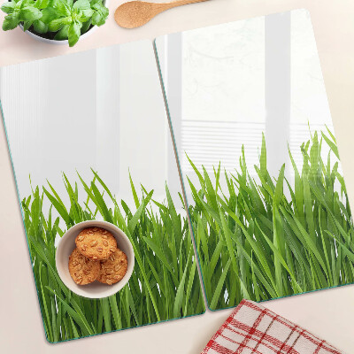 Glass chopping board Green grass