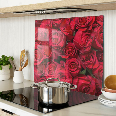 Glass kitchen board Red roses