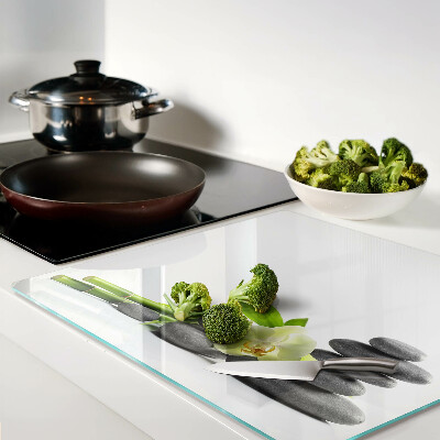 Glass kitchen board Orchid and spa stones