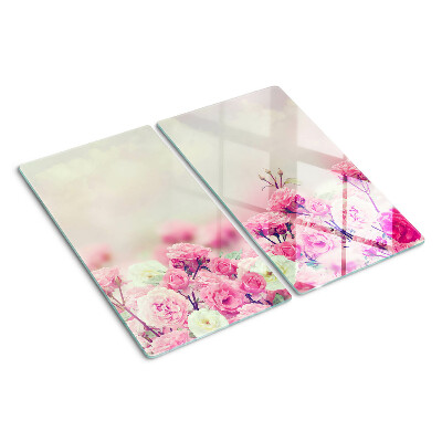 Glass chopping board Floral pink motif