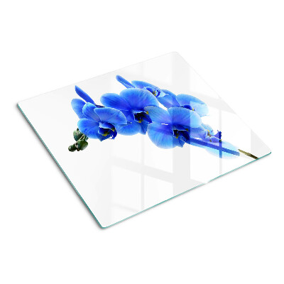 Glass kitchen board Blue orchids