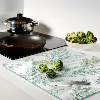 Glass chopping board Succulents and leaves