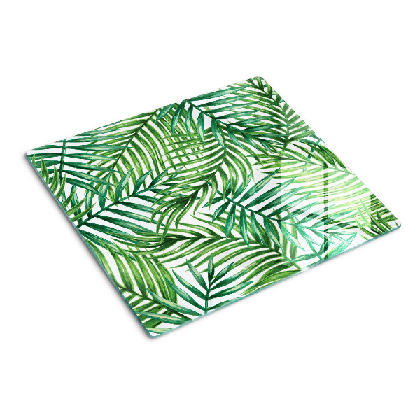 Glass kitchen board Palm leaves in shades of green