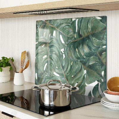 Glass chopping board Monstera leaves