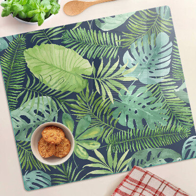 Glass chopping board Tropical vegetation