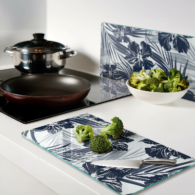 Glass chopping board Floral tropical motif