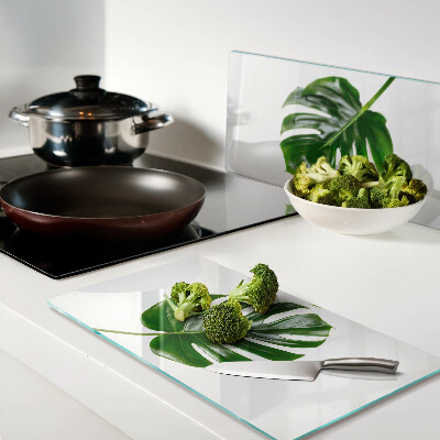 Glass kitchen board Monstera leaves