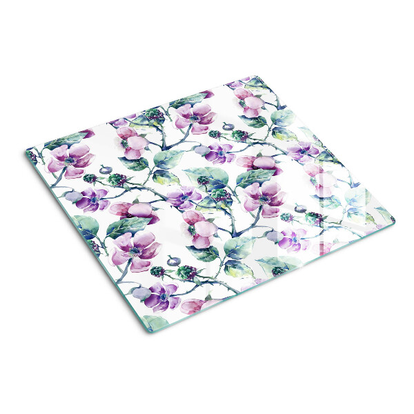Glass chopping board Magnolia Floral Pattern
