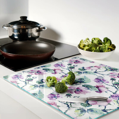 Glass chopping board Magnolia Floral Pattern