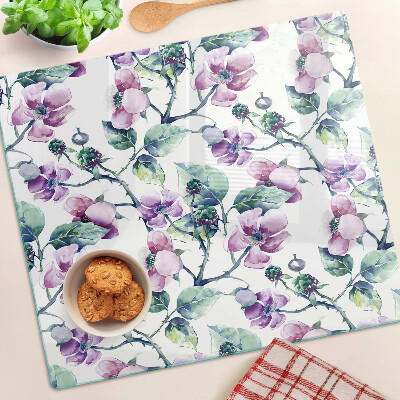 Glass chopping board Magnolia Floral Pattern