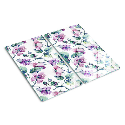 Glass chopping board Magnolia Floral Pattern