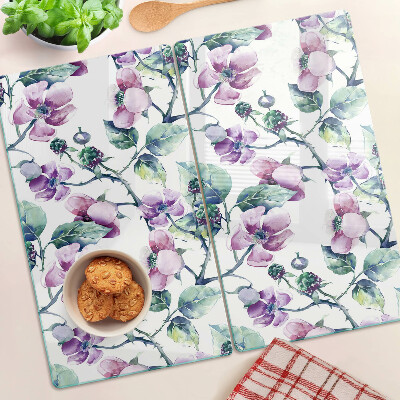 Glass chopping board Magnolia Floral Pattern